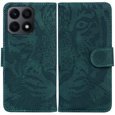 For Honor X8a Tiger Embossing Pattern Flip Leather Phone Case(Green)