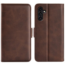 For Samsung Galaxy A14 5G Dual-side Magnetic Buckle Leather Phone Case(Brown) For Samsung Galaxy A14 5G Dual-side Magnetic Buckle Leather Phone Case(Brown)
