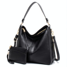 7871 Large Capacity Adjustable Leather Tote Bag Multi-compartment Shoulder Bag, Color: 2-In-1 Black