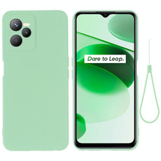For Realme C35 / Narzo 50A Prime Pure Color Liquid Silicone Shockproof Phone Case(Green) For Realme C35 / Narzo 50A Prime Pure Color Liquid Silicone Shockproof Phone Case(Green)