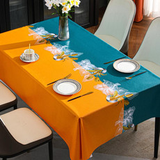 PVC Waterproof Oil-proof Embroidery Yarn Tablecloth, Size: 120x170cm(Tulip Fairy Orange Blue) PVC Waterproof Oil-proof Embroidery Yarn Tablecloth, Size: 120x170cm(Tulip Fairy Orange Blue)