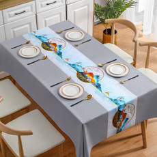 PVC Waterproof Oil-proof Embroidery Yarn Tablecloth, Size: 120x170cm(Deer High Rise Gray) PVC Waterproof Oil-proof Embroidery Yarn Tablecloth, Size: 120x170cm(Deer High Rise Gray)
