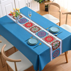 PVC Waterproof Oil-proof Embroidery Yarn Tablecloth, Size: 140x140cm(Navy Blue Ethnic Style) PVC Waterproof Oil-proof Embroidery Yarn Tablecloth, Size: 140x140cm(Navy Blue Ethnic Style)