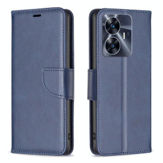 For Realme C55 Lambskin Texture Leather Phone Case(Blue) For Realme C55 Lambskin Texture Leather Phone Case(Blue)