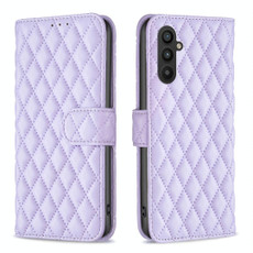 For Samsung Galaxy A24 4G Diamond Lattice Wallet Leather Flip Phone Case(Purple)