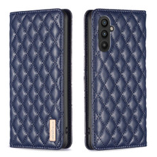 For Samsung Galaxy A24 4G Diamond Lattice Magnetic Leather Flip Phone Case(Blue)
