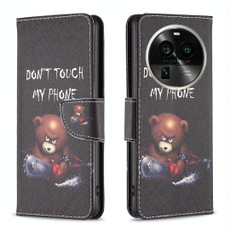For OPPO Find X6 Pro 5G Colored Drawing Pattern Leather Phone Case(Bear)