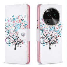 For OPPO Find X6 Pro 5G Colored Drawing Pattern Leather Phone Case(Tree)