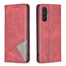 For Samsung Galaxy A24 4G Prismatic Invisible Magnetic Leather Phone Case(Red)