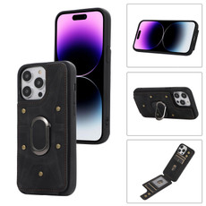 For iPhone 14 Pro Max Armor Ring Wallet Back Cover Phone Case(Black) For iPhone 14 Pro Max Armor Ring Wallet Back Cover Phone Case(Black)
