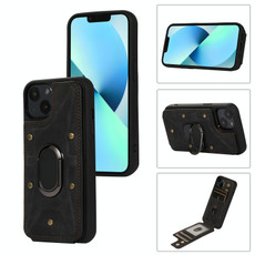 For iPhone 13 Armor Ring Wallet Back Cover Phone Case(Black) For iPhone 13 Armor Ring Wallet Back Cover Phone Case(Black)