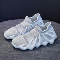 450-11 Summer Mesh Breathable Socks Shoes Flyweave Comfortable Running Casual Shoes, Size: 39(Grey)