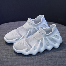 450-11 Summer Mesh Breathable Socks Shoes Flyweave Comfortable Running Casual Shoes, Size: 35(Grey)