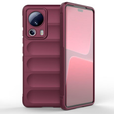 For Xiaomi 13 Lite Magic Shield TPU + Flannel Phone Case(Wine Red)