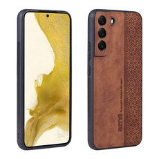 For Samsung Galaxy S21 FE 5G AZNS 3D Embossed Skin Feel Phone Case(Brown)