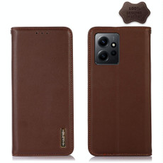 For Xiaomi Redmi Note 12 4G Global KHAZNEH Nappa Top Layer Cowhide Leather Phone Case(Brown)