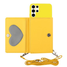 For Samsung Galaxy S23 Ultra 5G Crossbody Lanyard Wallet Card Bag Phone Case(Yellow) For Samsung Galaxy S23 Ultra 5G Crossbody Lanyard Wallet Card Bag Phone Case(Yellow)