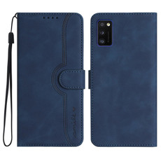 For Samsung Galaxy A41 Heart Pattern Skin Feel Leather Phone Case(Royal Blue)