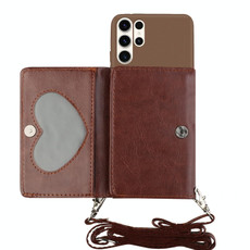 For Samsung Galaxy S23 Ultra 5G Crossbody Lanyard Wallet Card Bag Phone Case(Brown) For Samsung Galaxy S23 Ultra 5G Crossbody Lanyard Wallet Card Bag Phone Case(Brown)