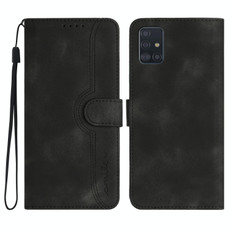 For Samsung Galaxy A71 4G Heart Pattern Skin Feel Leather Phone Case(Black)