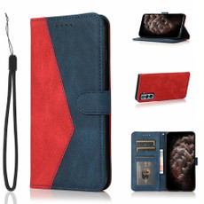 For Samsung Galaxy S21 FE 5G Dual-color Stitching Leather Phone Case(Red Blue) For Samsung Galaxy S21 FE 5G Dual-color Stitching Leather Phone Case(Red Blue)