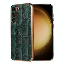 For Samsung Galaxy S23 5G Nano Electroplate Mahjong Texture Leather Phone Case(Green)