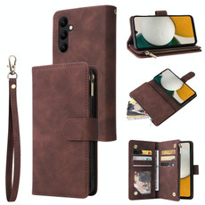 For Samsung Galaxy A34 5G Multifunctional Multi-Card Wallet Phone Leather Case(Coffee)
