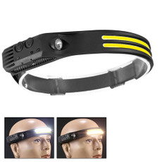 W689-2 White+Warm Light  USB Rechargeable Motion Sensor Headlamp COB Outdoor Fishing Flashlight