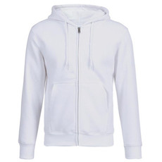 Zipper Cardigan Hooded Sweater Autumn Winter Fleece Coat Couple Sweatshirt, Size: XL(White)