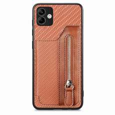 For Samsung Galaxy A04 4G Carbon Fiber Horizontal Flip Zipper Wallet Phone Case(Brown) For Samsung Galaxy A04 4G Carbon Fiber Horizontal Flip Zipper Wallet Phone Case(Brown)