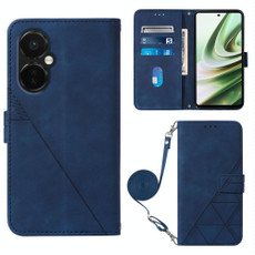 For OnePlus Nord CE3 5G Crossbody 3D Embossed Flip Leather Phone Case(Blue)