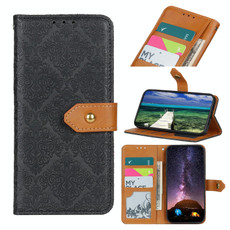 For Google Pixel 7a European Floral Embossed Copper Buckle Leather Phone Case(Black) For Google Pixel 7a European Floral Embossed Copper Buckle Leather Phone Case(Black)