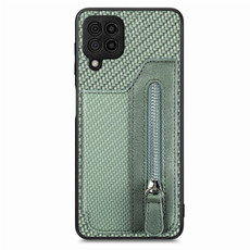 For Samsung Galaxy A22 4G Carbon Fiber Horizontal Flip Zipper Wallet Phone Case(Green) For Samsung Galaxy A22 4G Carbon Fiber Horizontal Flip Zipper Wallet Phone Case(Green)