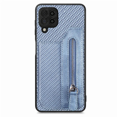 For Samsung Galaxy A22 4G Carbon Fiber Horizontal Flip Zipper Wallet Phone Case(Blue) For Samsung Galaxy A22 4G Carbon Fiber Horizontal Flip Zipper Wallet Phone Case(Blue)