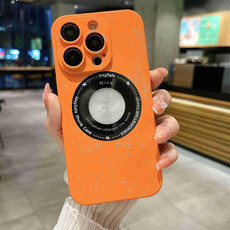 For iPhone 13 Pro Marble Pattern MagSafe PC Phone Case(Orange) For iPhone 13 Pro Marble Pattern MagSafe PC Phone Case(Orange)