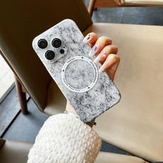 For iPhone 14 Plus Silk Ink Pattern MagSafe PC Phone Case(Black)