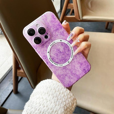 For iPhone 14 Pro Max Silk Ink Pattern MagSafe PC Phone Case(Purple) For iPhone 14 Pro Max Silk Ink Pattern MagSafe PC Phone Case(Purple)