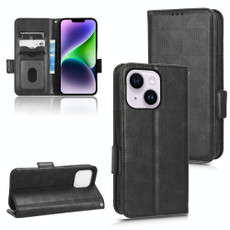 For iPhone 14 Symmetrical Triangle Leather Phone Case(Black)