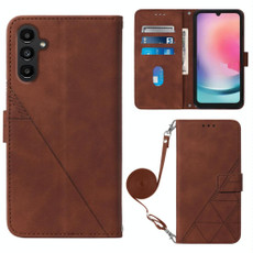 For Samsung Galaxy A24 4G Crossbody 3D Embossed Flip Leather Phone Case(Brown) For Samsung Galaxy A24 4G Crossbody 3D Embossed Flip Leather Phone Case(Brown)