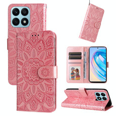 For Honor X8a Embossed Sunflower Leather Phone Case(Rose Gold) For Honor X8a Embossed Sunflower Leather Phone Case(Rose Gold)