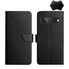 For Google Pixel 7A HT02 Genuine Leather Fingerprint-proof Flip Phone Case(Black) For Google Pixel 7A HT02 Genuine Leather Fingerprint-proof Flip Phone Case(Black)