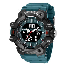 SMAEL 8080 Outdoor Sports Waterproof Multifunctional Glowing Double Dial Watch(Green) SMAEL 8080 Outdoor Sports Waterproof Multifunctional Glowing Double Dial Watch(Green)