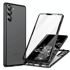 For Samsung Galaxy S23 5G HD Full Cover Magnetic Metal Tempered Glass Phone Case(Black) For Samsung Galaxy S23 5G HD Full Cover Magnetic Metal Tempered Glass Phone Case(Black)