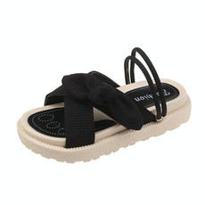 Summer Outerwear Thick Soled Casual Sandals Flat Slippers, Size: 35(Black)