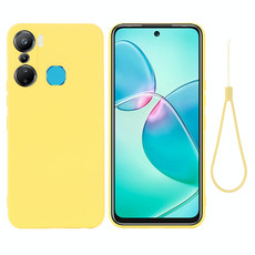 For Infinix Hot 12 Pro X668C Pure Color Liquid Silicone Shockproof Phone Case(Yellow) For Infinix Hot 12 Pro X668C Pure Color Liquid Silicone Shockproof Phone Case(Yellow)