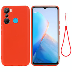 For Infinix Hot 20 Play X6825 Pure Color Liquid Silicone Shockproof Phone Case(Red) For Infinix Hot 20 Play X6825 Pure Color Liquid Silicone Shockproof Phone Case(Red)