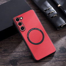For Samsung Galaxy S23 5G Cloth Texture PU MagSafe Magnetic Phone Case(Red) For Samsung Galaxy S23 5G Cloth Texture PU MagSafe Magnetic Phone Case(Red)