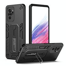 For Xiaomi Redmi Note 10 4G / 10S Variety Brave Armor Finger Loop Holder Phone Case(Black)