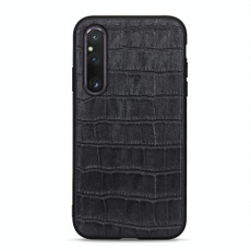 For Sony Xperia 1 V Crocodile Texture Genuine Leather Phone Case(Black) For Sony Xperia 1 V Crocodile Texture Genuine Leather Phone Case(Black)