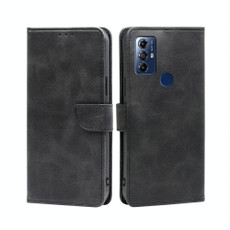 For Motorola Moto G Play 2023 Calf Texture Buckle Flip Leather Phone Case(Black)